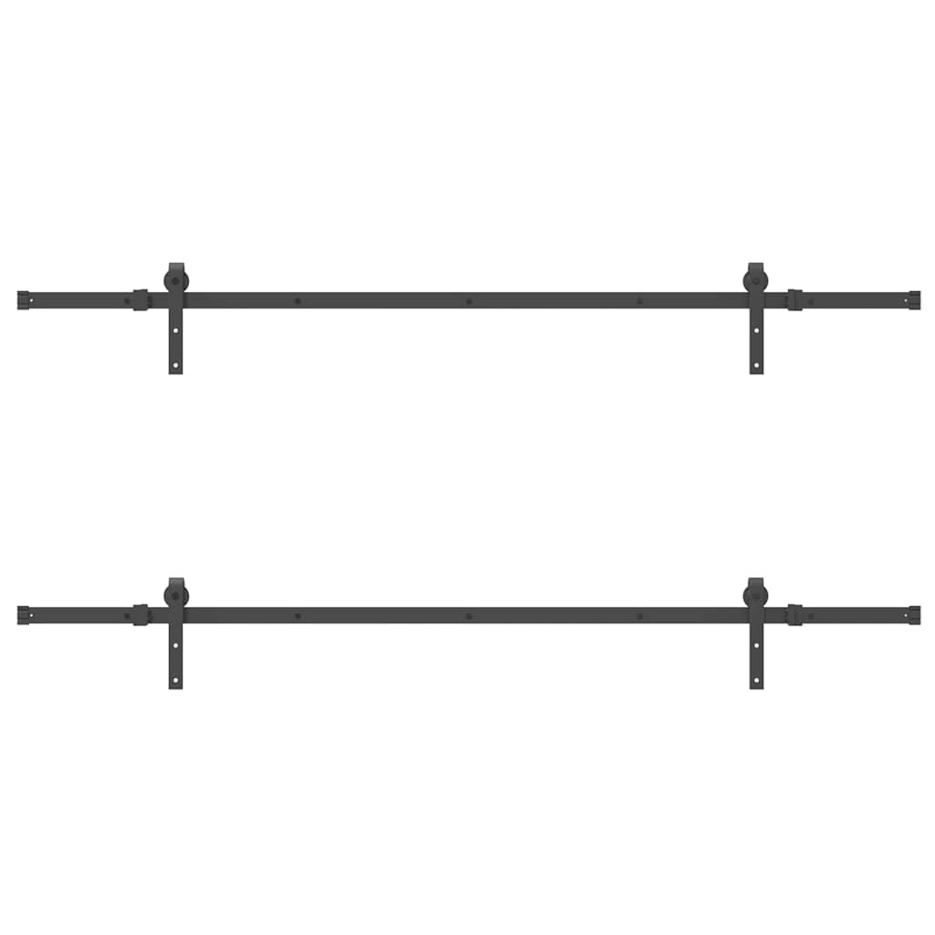 vidaXL Kit di Binari per Porte Scorrevoli 427 cm Acciaio Nero