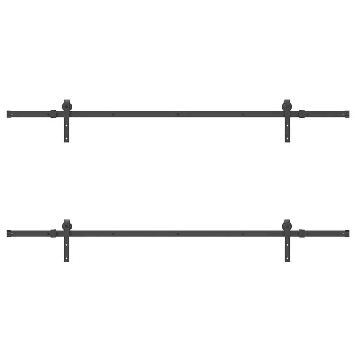 Kit di Binari per Porte Scorrevoli 427 cm Acciaio Nero 3295776