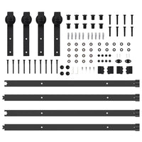 Kit di Binari per Porte Scorrevoli 427 cm Acciaio Nero 3295776