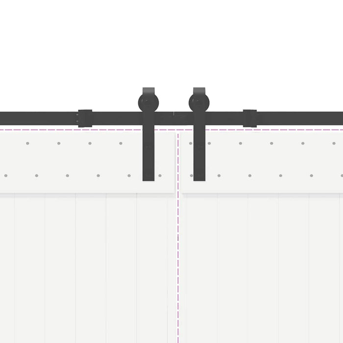 Kit di Binari per Porte Scorrevoli 427 cm Acciaio Nero 3295776