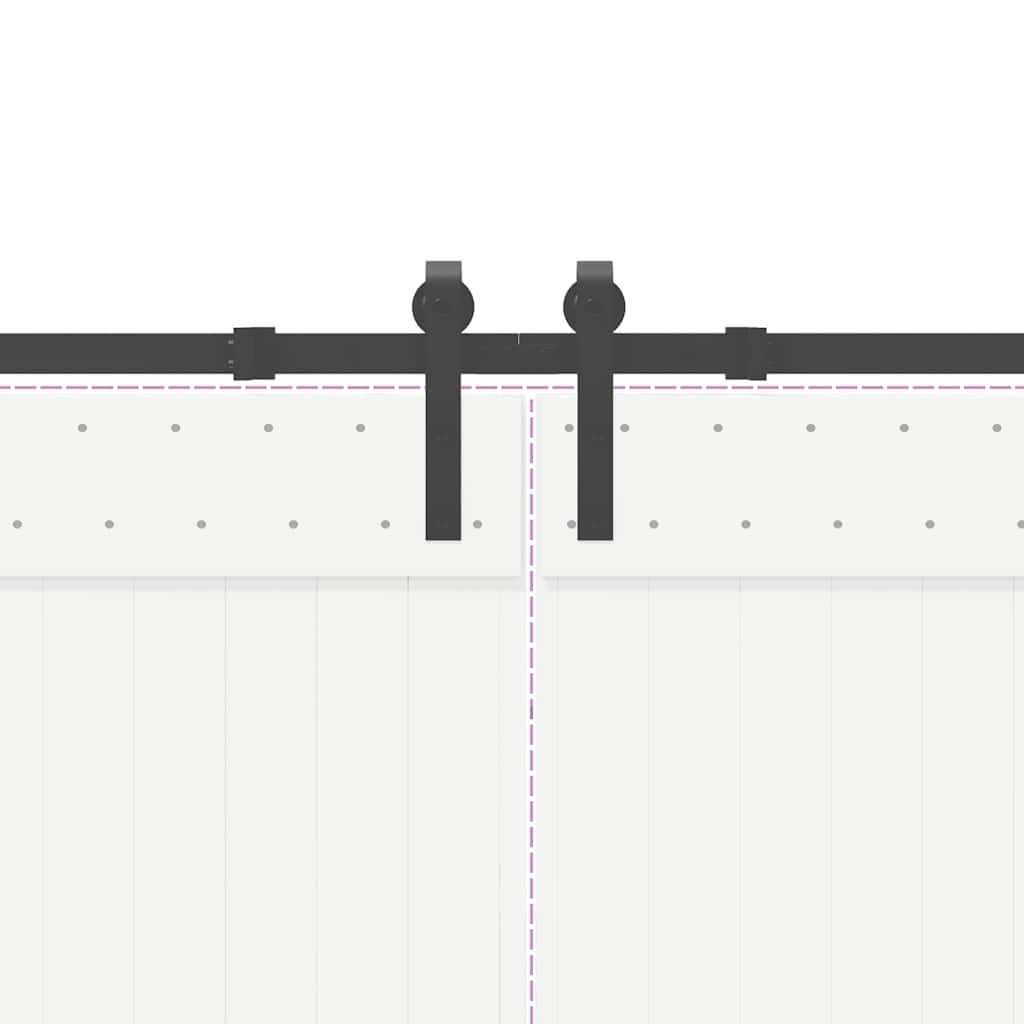 vidaXL Kit di Binari per Porte Scorrevoli 427 cm Acciaio Nero