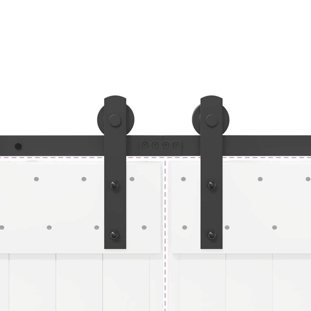 vidaXL Kit di Binari per Porte Scorrevoli 366 cm Acciaio Nero