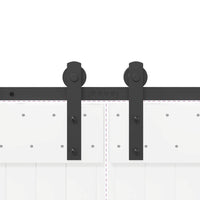 Kit di Binari per Porte Scorrevoli 366 cm Acciaio Nero 3295777