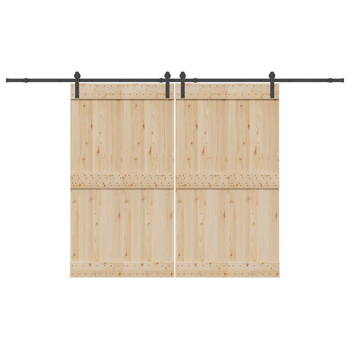 vidaXL Kit di Binari per Porte Scorrevoli 366 cm Acciaio Nero