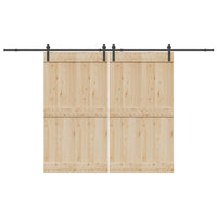 Kit di Binari per Porte Scorrevoli 366 cm Acciaio Nero 3295777