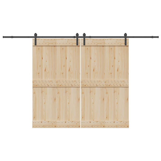 Kit di Binari per Porte Scorrevoli 366 cm Acciaio Nero 3295777