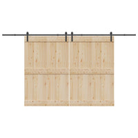 Kit di Binari per Porte Scorrevoli 400 cm Acciaio Nero