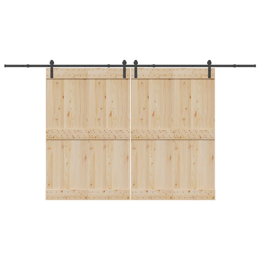 Kit di Binari per Porte Scorrevoli 400 cm Acciaio Nero