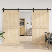 Kit di Binari per Porte Scorrevoli 305 cm Acciaio Nero 3295779