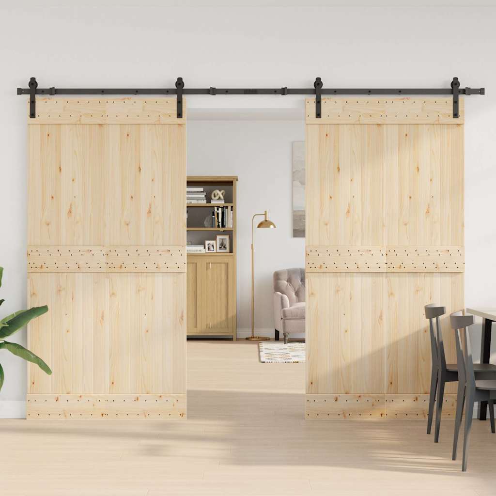 Kit di Binari per Porte Scorrevoli 305 cm Acciaio Nero