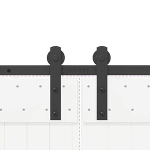 Kit di Binari per Porte Scorrevoli 305 cm Acciaio Nero 3295779