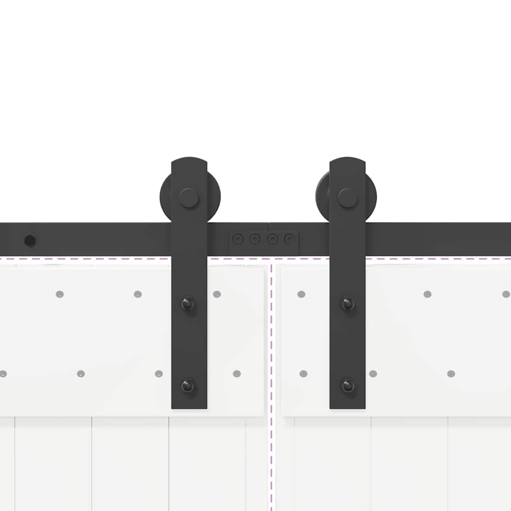 Kit di Binari per Porte Scorrevoli 305 cm Acciaio Nero