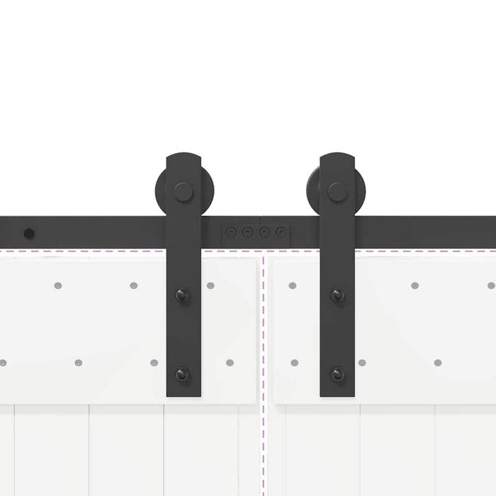 Kit di Binari per Porte Scorrevoli 305 cm Acciaio Nero