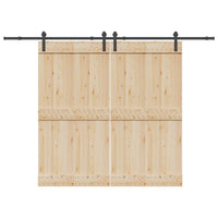 Kit di Binari per Porte Scorrevoli 305 cm Acciaio Nero 3295779