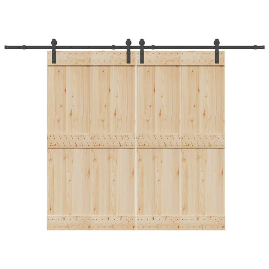 Kit di Binari per Porte Scorrevoli 305 cm Acciaio Nero 3295779