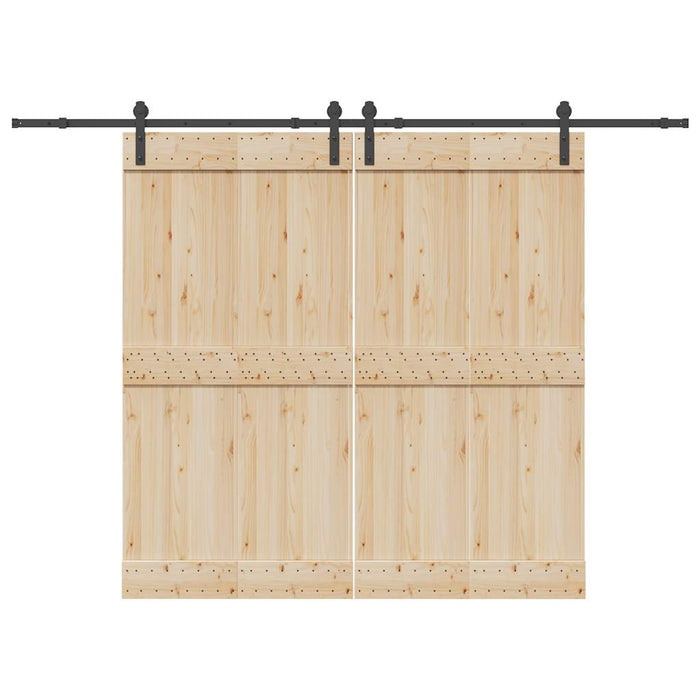 Kit di Binari per Porte Scorrevoli 305 cm Acciaio Nero