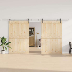 Kit di Binari per Porte Scorrevoli 427 cm Acciaio Nero 3295780