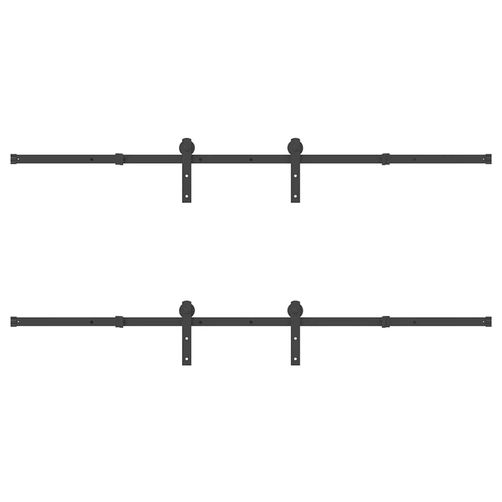 vidaXL Kit di Binari per Porte Scorrevoli 427 cm Acciaio Nero