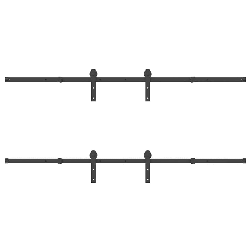 Kit di Binari per Porte Scorrevoli 427 cm Acciaio Nero 3295780