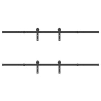 Kit di Binari per Porte Scorrevoli 427 cm Acciaio Nero 3295780