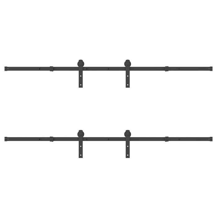 Kit di Binari per Porte Scorrevoli 427 cm Acciaio Nero 3295780
