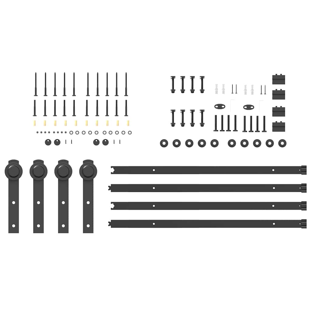 Kit di Binari per Porte Scorrevoli 427 cm Acciaio Nero 3295780