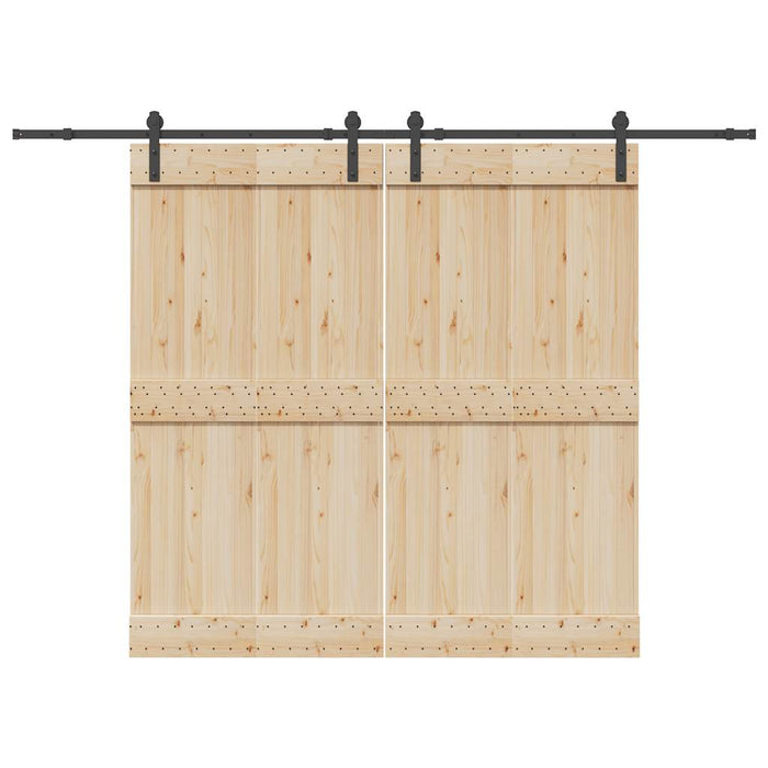 vidaXL Kit di Binari per Porte Scorrevoli 427 cm Acciaio Nero