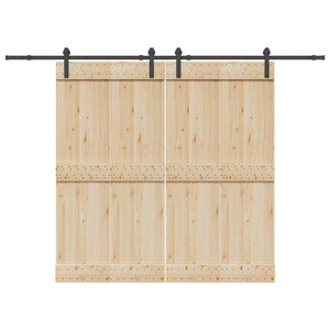 Kit di Binari per Porte Scorrevoli 427 cm Acciaio Nero 3295780