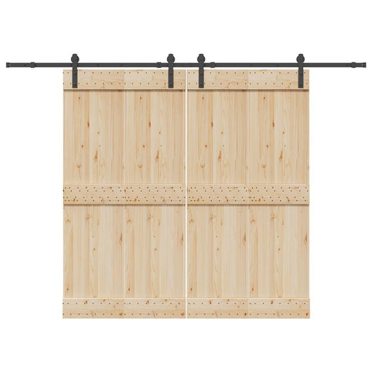 Kit di Binari per Porte Scorrevoli 427 cm Acciaio Nero 3295780