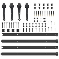 Kit di Binari per Porte Scorrevoli 305 cm Acciaio Nero 3295781