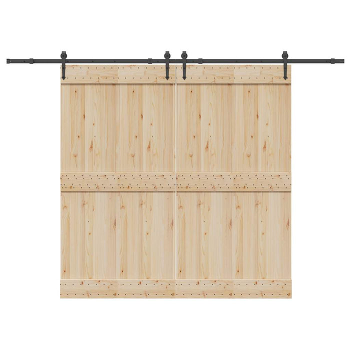 Kit di Binari per Porte Scorrevoli 305 cm Acciaio Nero 3295781