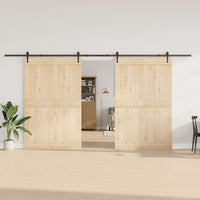 Kit di Binari per Porte Scorrevoli 427 cm Acciaio Nero 3295782