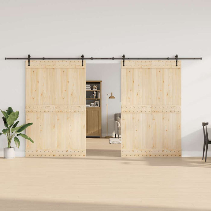 Kit di Binari per Porte Scorrevoli 427 cm Acciaio Nero 3295782