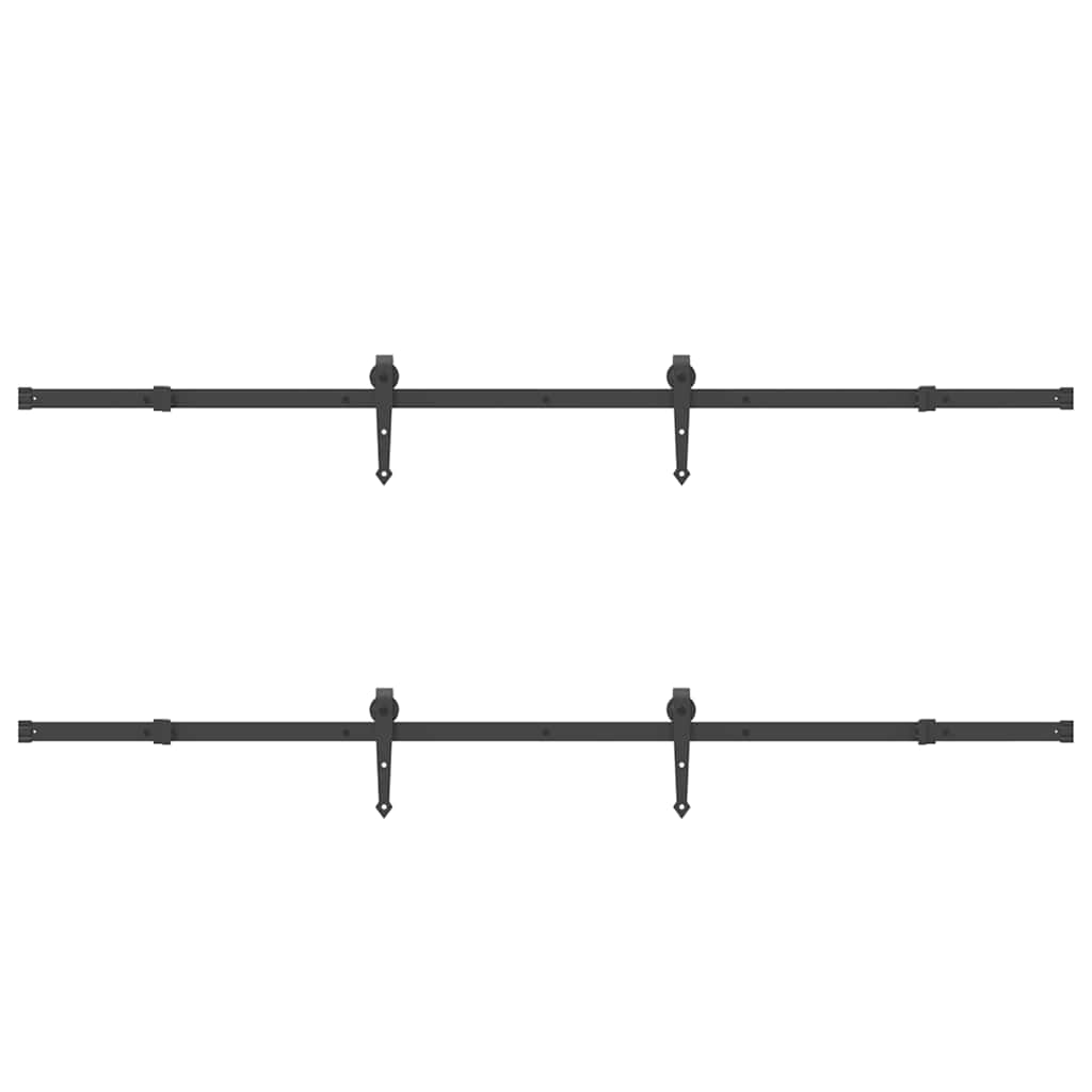 Kit di Binari per Porte Scorrevoli 427 cm Acciaio Nero 3295782