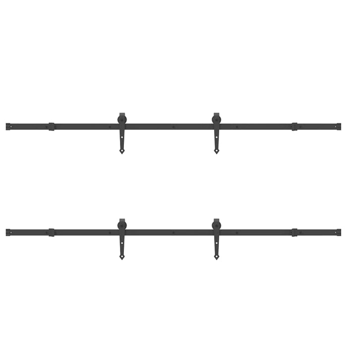 Kit di Binari per Porte Scorrevoli 427 cm Acciaio Nero 3295782
