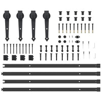 Kit di Binari per Porte Scorrevoli 427 cm Acciaio Nero 3295782
