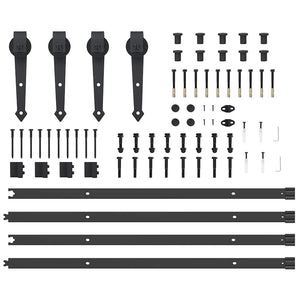 Kit di Binari per Porte Scorrevoli 427 cm Acciaio Nero 3295782