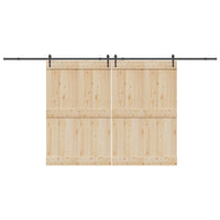 Kit di Binari per Porte Scorrevoli 427 cm Acciaio Nero 3295782