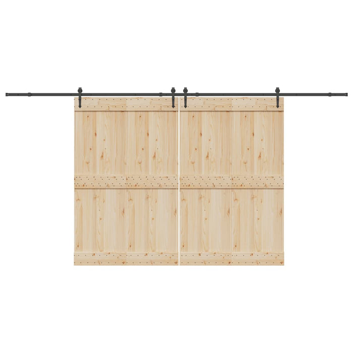 Kit di Binari per Porte Scorrevoli 427 cm Acciaio Nero 3295782