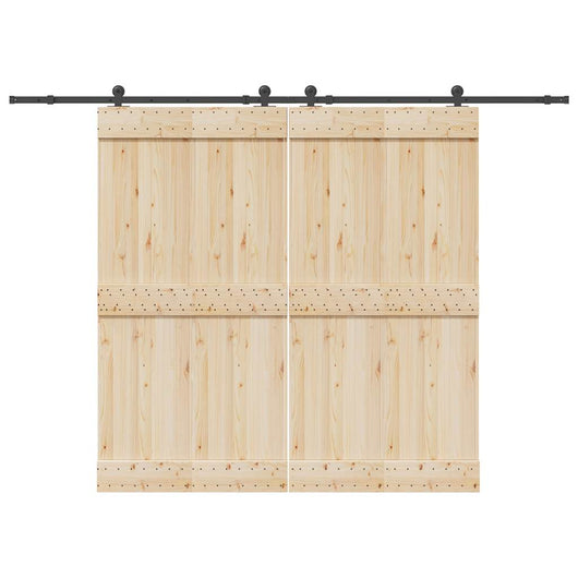 Kit di Binari per Porte Scorrevoli 305 cm Acciaio Nero 3295783