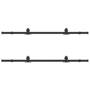 Kit di Binari per Porte Scorrevoli 366 cm Acciaio Nero 3295785
