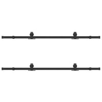 Kit di Binari per Porte Scorrevoli 366 cm Acciaio Nero 3295785