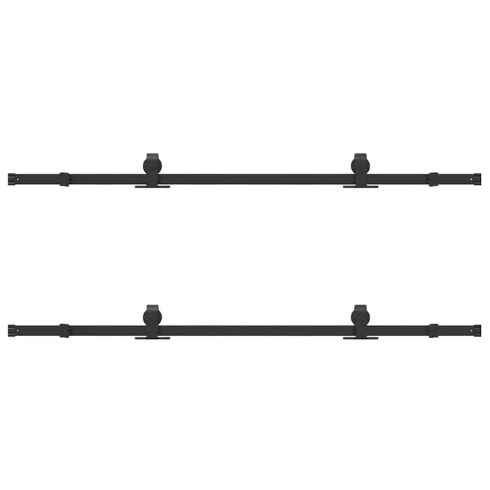 Kit di Binari per Porte Scorrevoli 366 cm Acciaio Nero 3295785