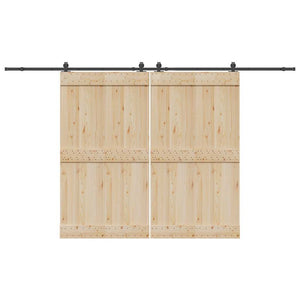 Kit di Binari per Porte Scorrevoli 366 cm Acciaio Nero 3295785