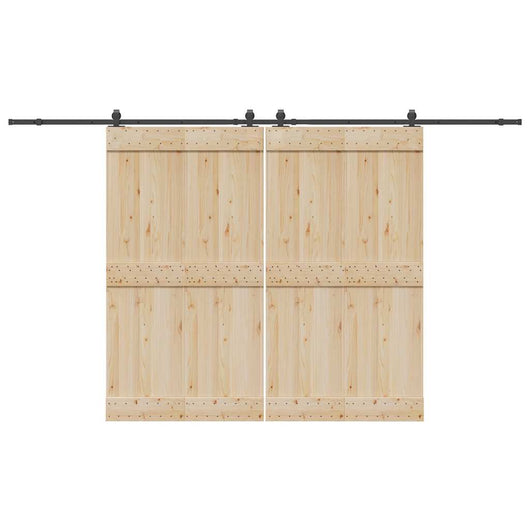 Kit di Binari per Porte Scorrevoli 366 cm Acciaio Nero 3295785