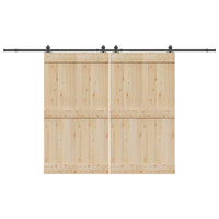 Kit di Binari per Porte Scorrevoli 366 cm Acciaio Nero 3295785