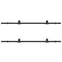 Kit di Binari per Porte Scorrevoli 400 cm Acciaio Nero 3295786