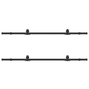 Kit di Binari per Porte Scorrevoli 400 cm Acciaio Nero 3295786