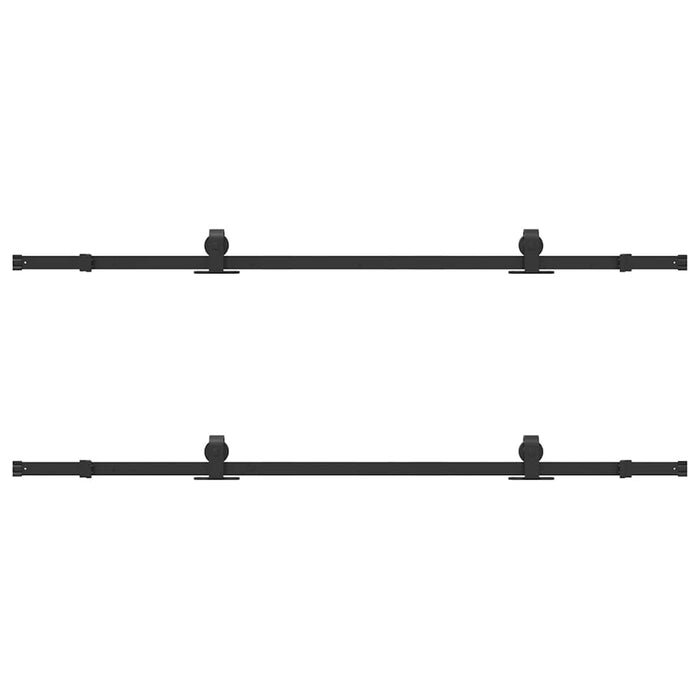 Kit di Binari per Porte Scorrevoli 400 cm Acciaio Nero 3295786