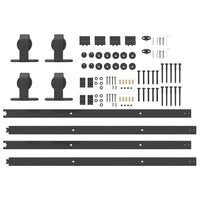 Kit di Binari per Porte Scorrevoli 305 cm Acciaio Nero